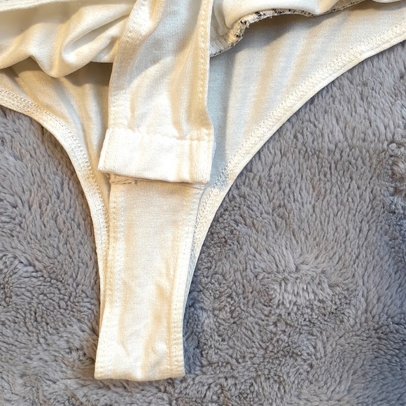 Lulus White Striped Surplice Bodysuit - Picture 5 of 6